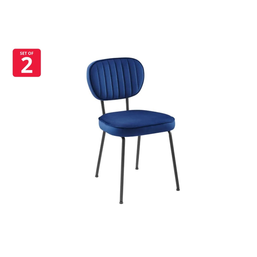 Set of 2 Clair Kitchen Dining Chairs - Dark Blue Chair Fast shipping On sale