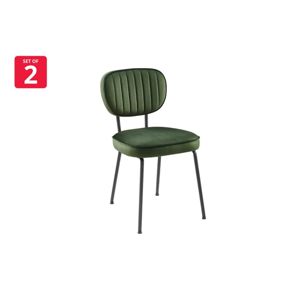 Set of 2 Clair Kitchen Dining Chairs - Forest Green Chair Fast shipping On sale