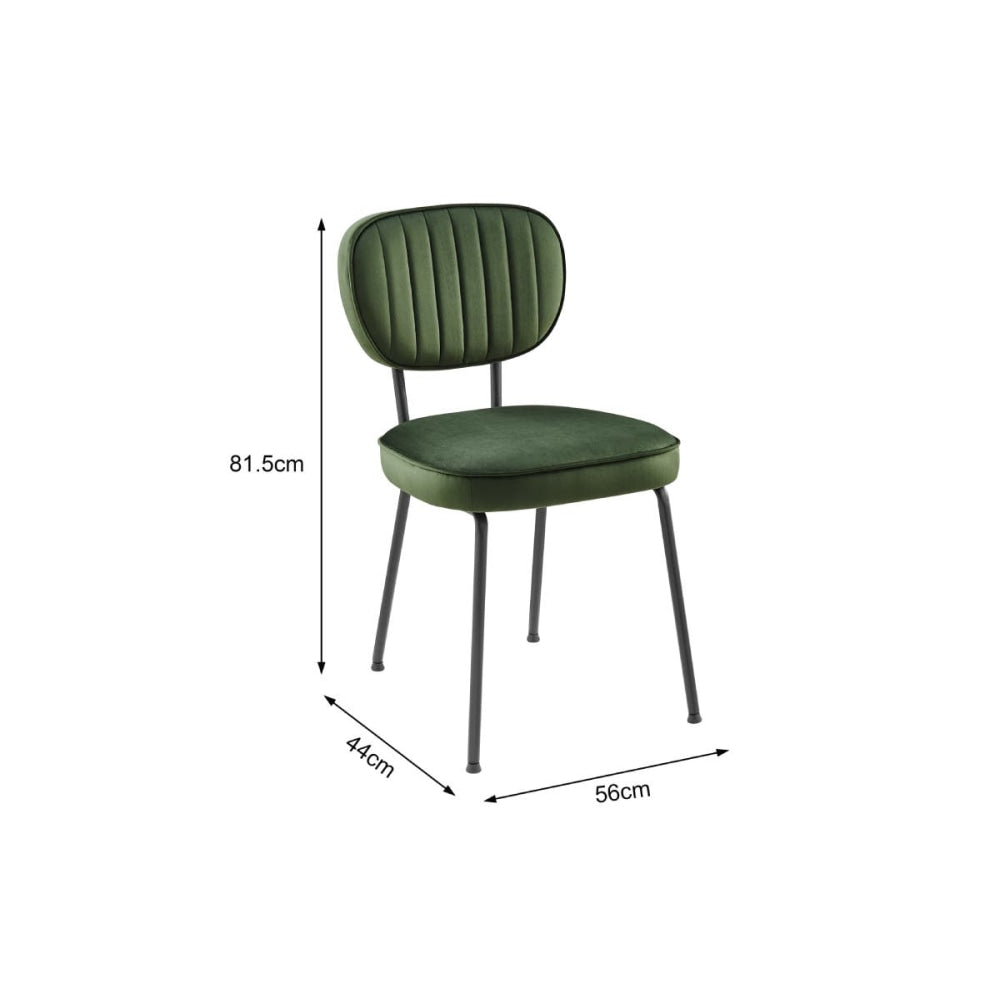 Set of 2 Clair Kitchen Dining Chairs - Forest Green Chair Fast shipping On sale