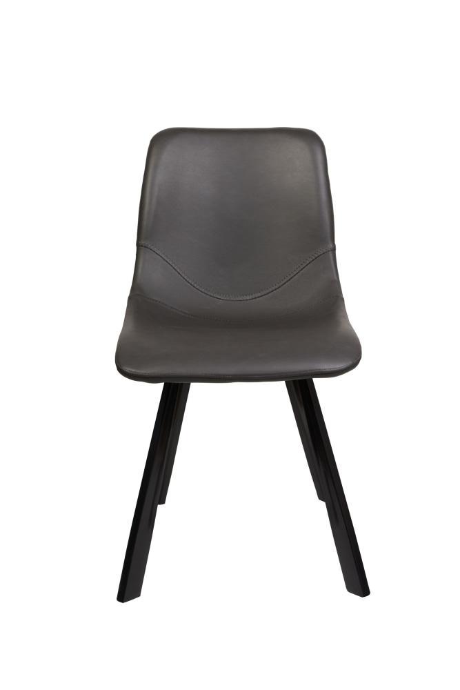 Set of 2 Cos Faux Leather Dining Chair - Black Metal Legs - Antique Fast shipping On sale