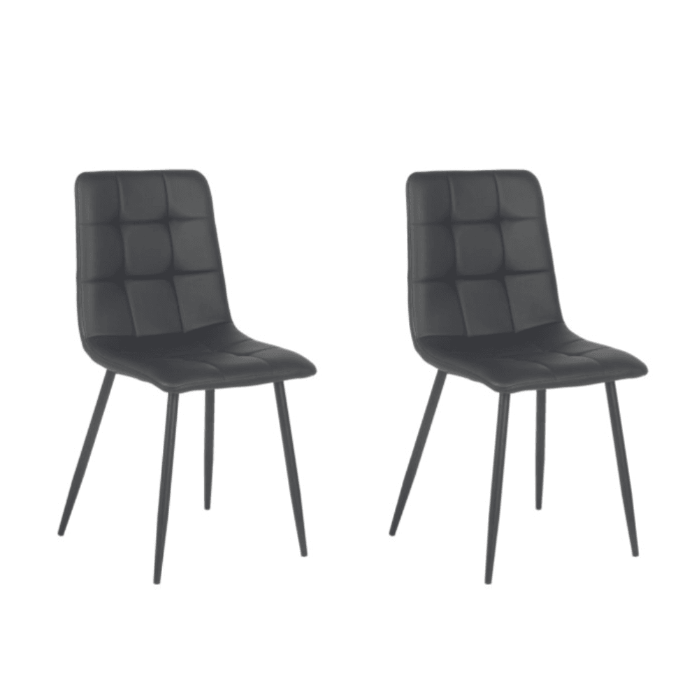 Set Of 2 Cristo Modern Ultrasuede Fabric Kitchen Dining Chair - Black Fast shipping On sale