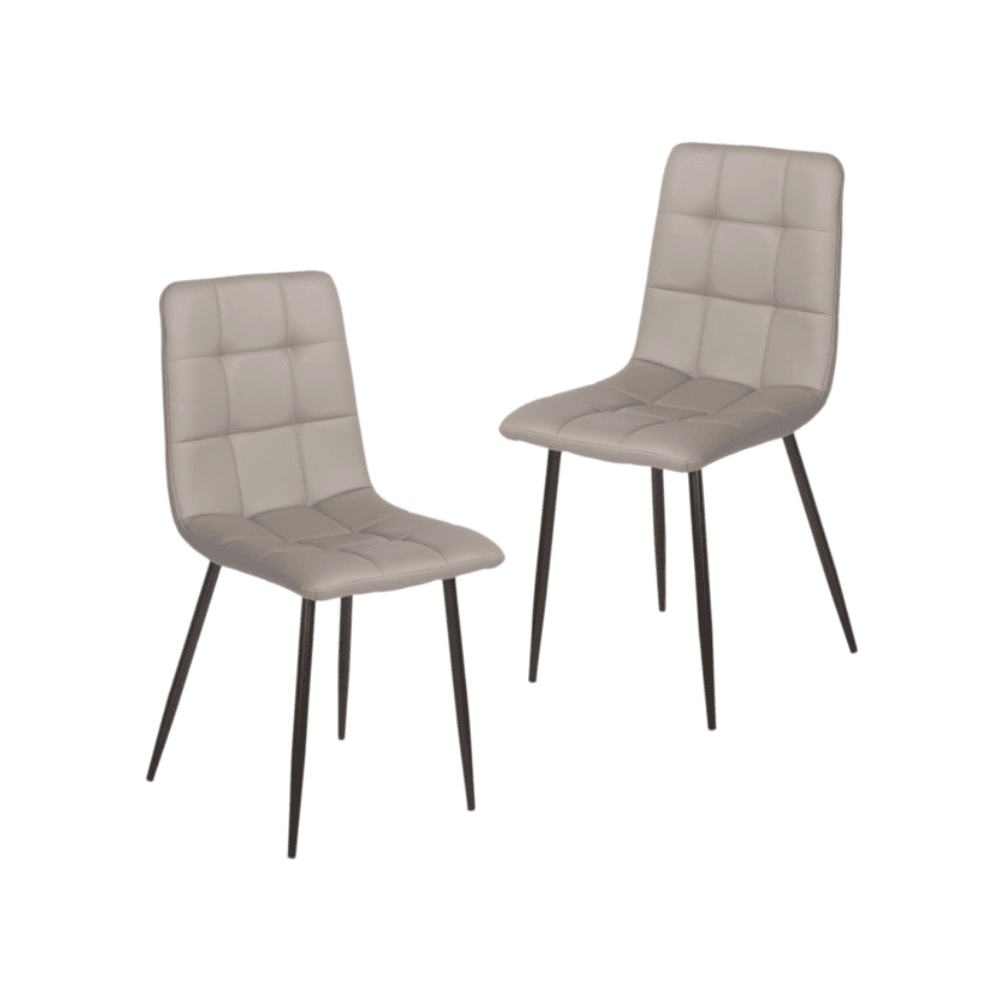 Set Of 2 Cristo Modern Ultrasuede Fabric Kitchen Dining Chair - Charcoal Fast shipping On sale