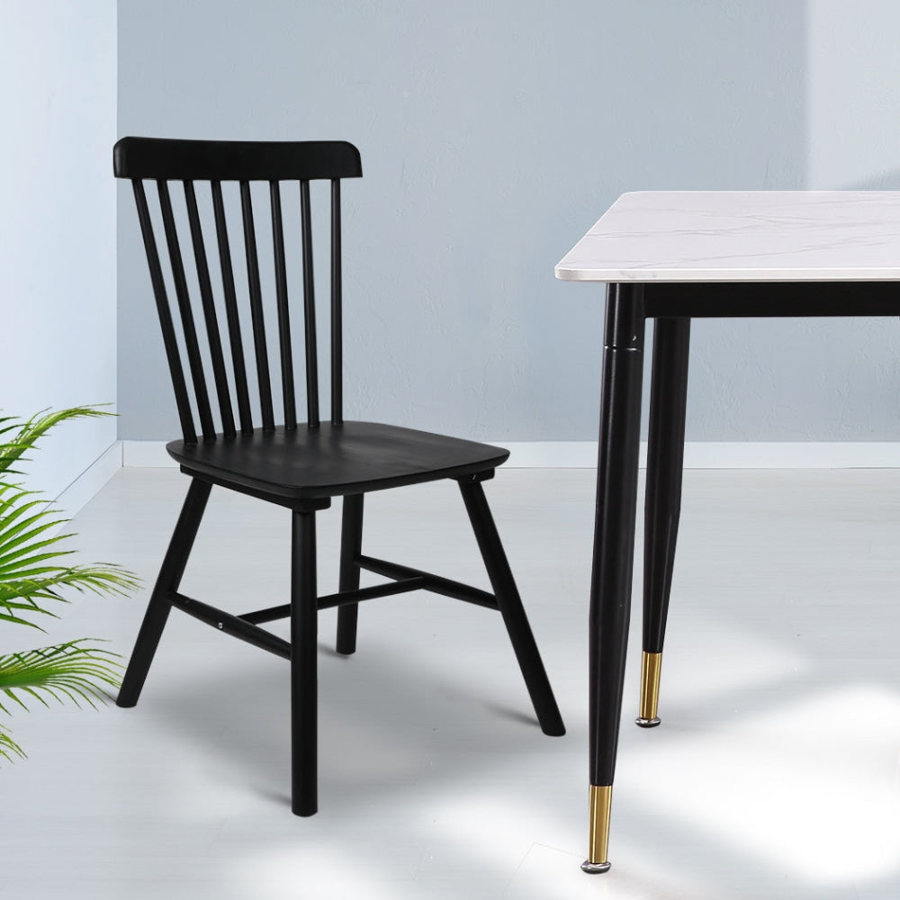 Set of 2 Dining Chairs Side Chair Replica Kitchen Wood Furniture Black Fast shipping On sale