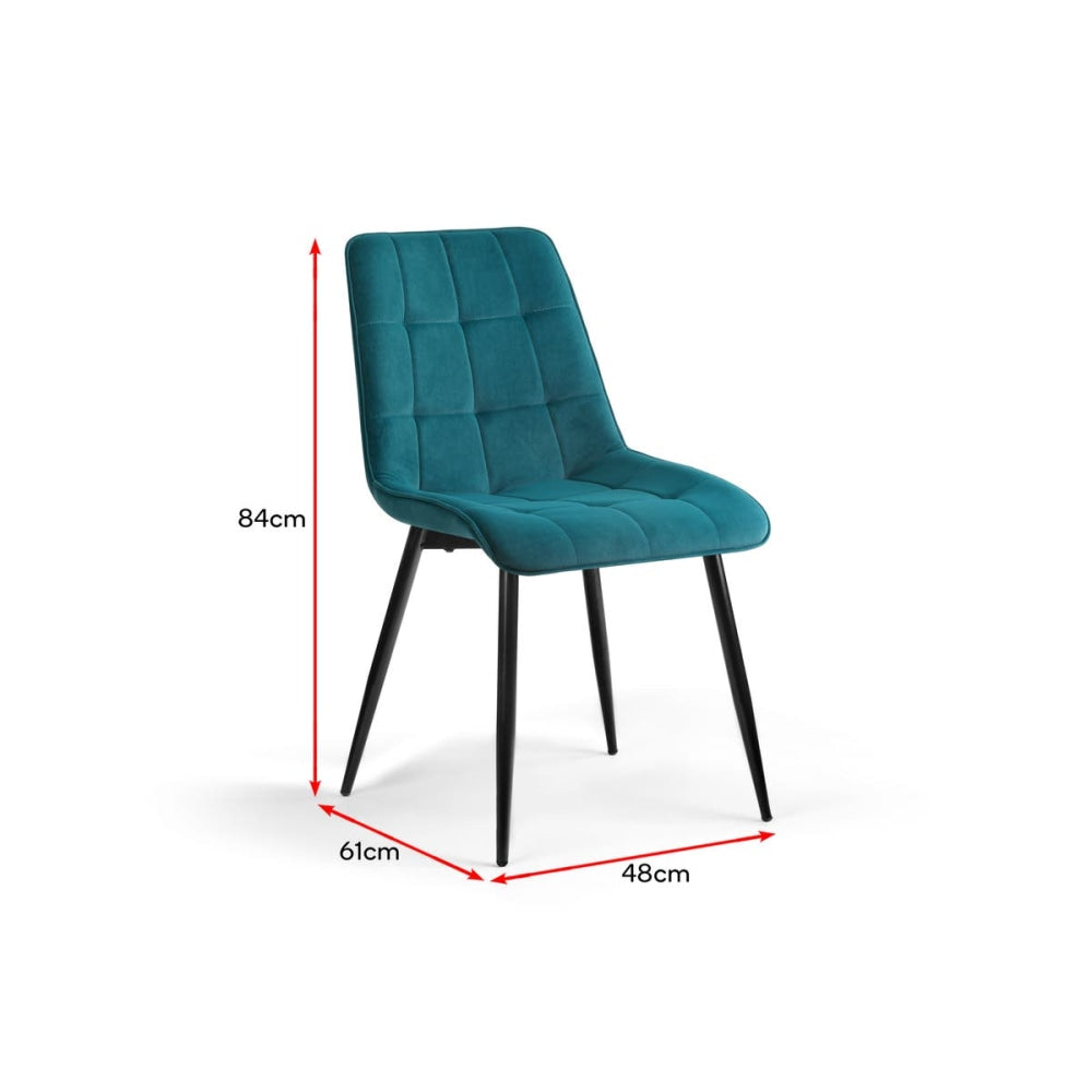 Set of 2 Dover Kitchen Dining Chairs - Teal Chair Fast shipping On sale