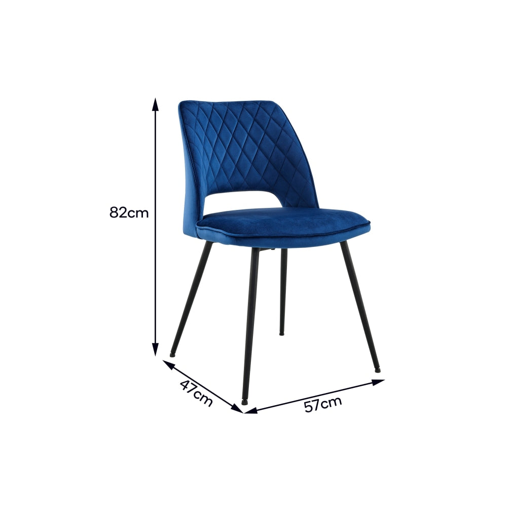 Set of 2 Dublin Kitchen Dining Chairs - Dark Blue Chair Fast shipping On sale