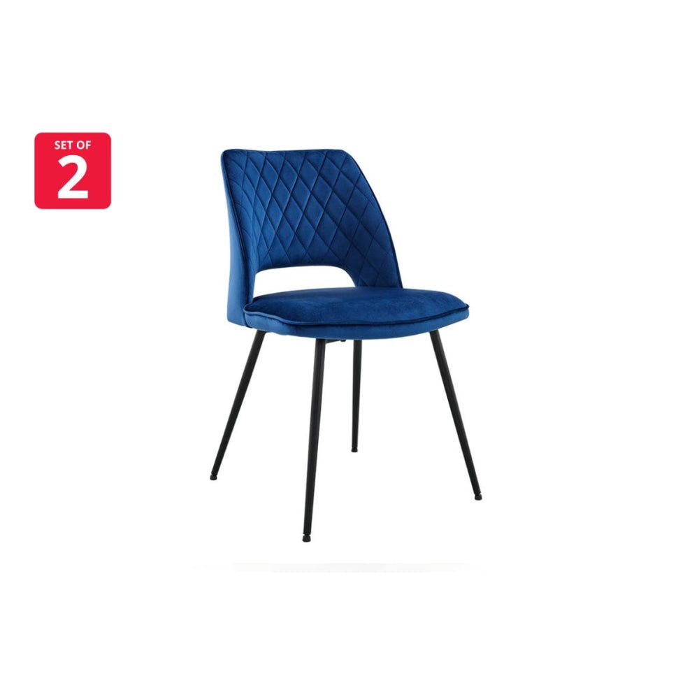 Set of 2 Dublin Kitchen Dining Chairs - Dark Blue Chair Fast shipping On sale