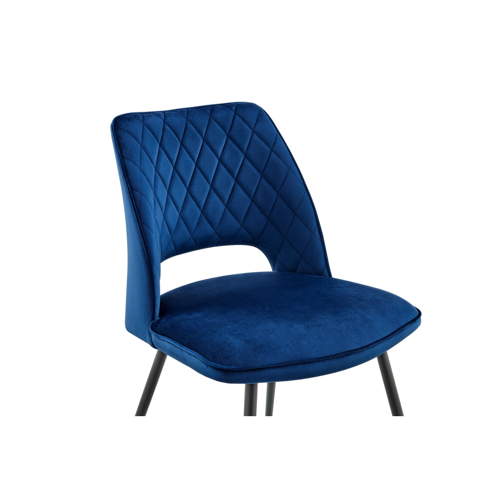 Set of 2 Dublin Kitchen Dining Chairs - Dark Blue Chair Fast shipping On sale