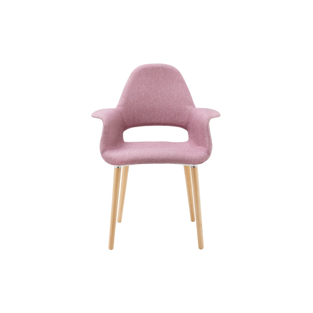 Set of 2 Eames Replica Organic Fabric Kitchen Dining Chair Armchair - Rose Pink Fast shipping On sale