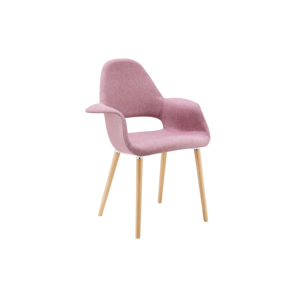 Set of 2 Eames Replica Organic Fabric Kitchen Dining Chair Armchair - Rose Pink Fast shipping On sale