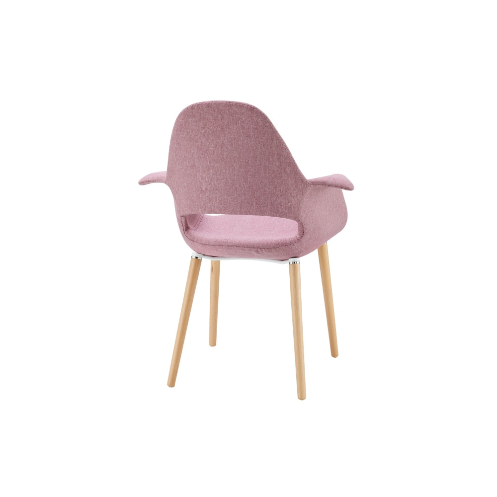 Set of 2 Eames Replica Organic Fabric Kitchen Dining Chair Armchair - Rose Pink Fast shipping On sale