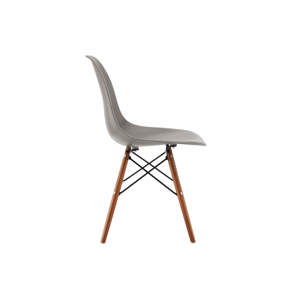 Set of 2 Eames Replica Premium DSW Kitchen Dining Side Chairs - Grey Seat/Walnut Legs / Walnut Chair Fast shipping On sale