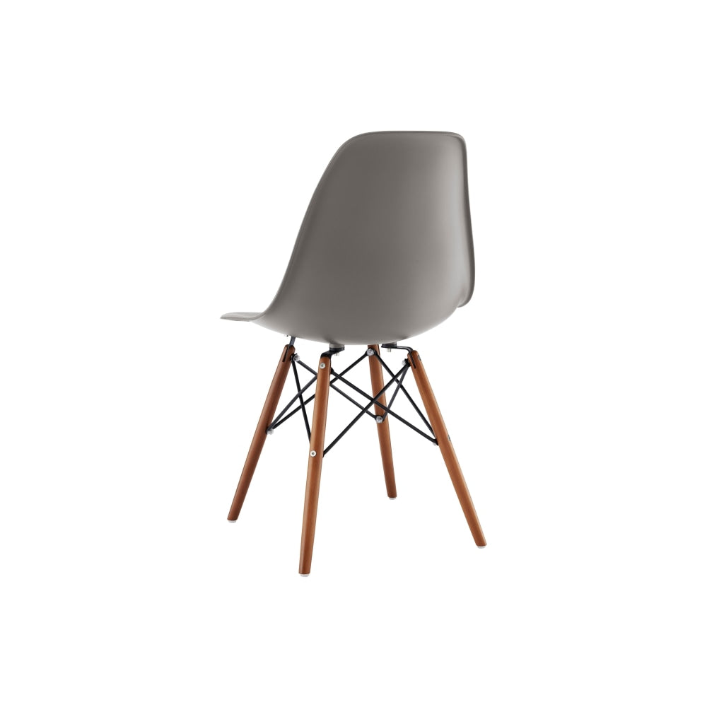 Set of 2 Eames Replica Premium DSW Kitchen Dining Side Chairs - Grey Seat/Walnut Legs / Walnut Chair Fast shipping On sale