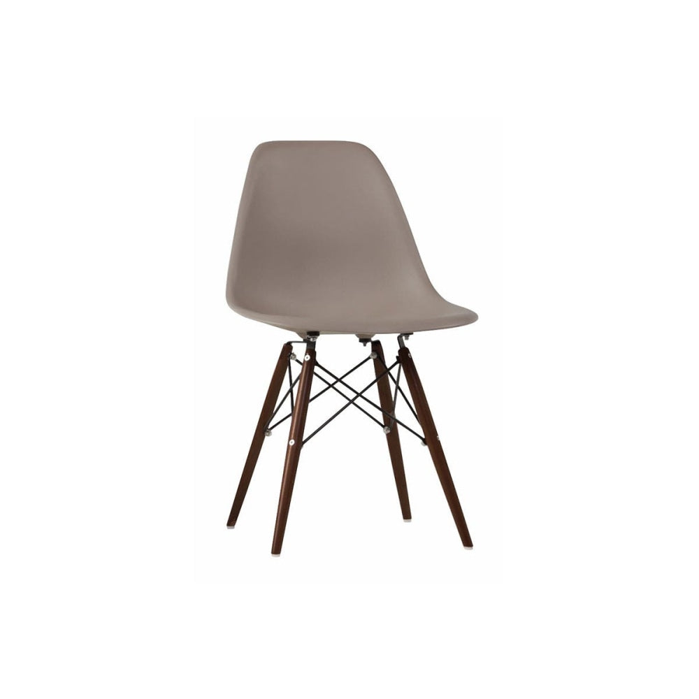 Set of 2 Eames Replica Premium DSW Kitchen Dining Side Chairs - Grey Seat/Walnut Legs / Walnut Chair Fast shipping On sale
