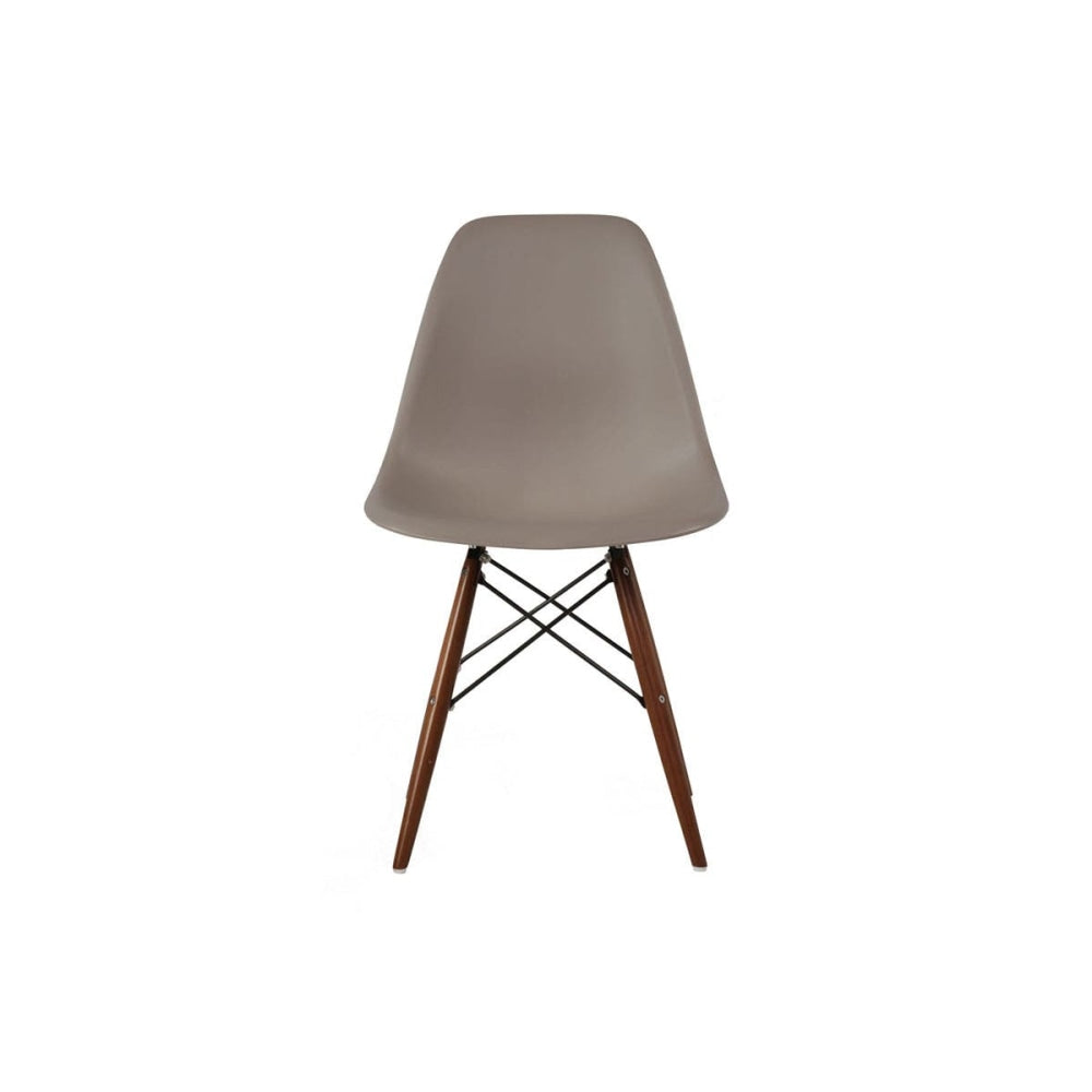 Set of 2 Eames Replica Premium DSW Kitchen Dining Side Chairs - Grey Seat/Walnut Legs / Walnut Chair Fast shipping On sale