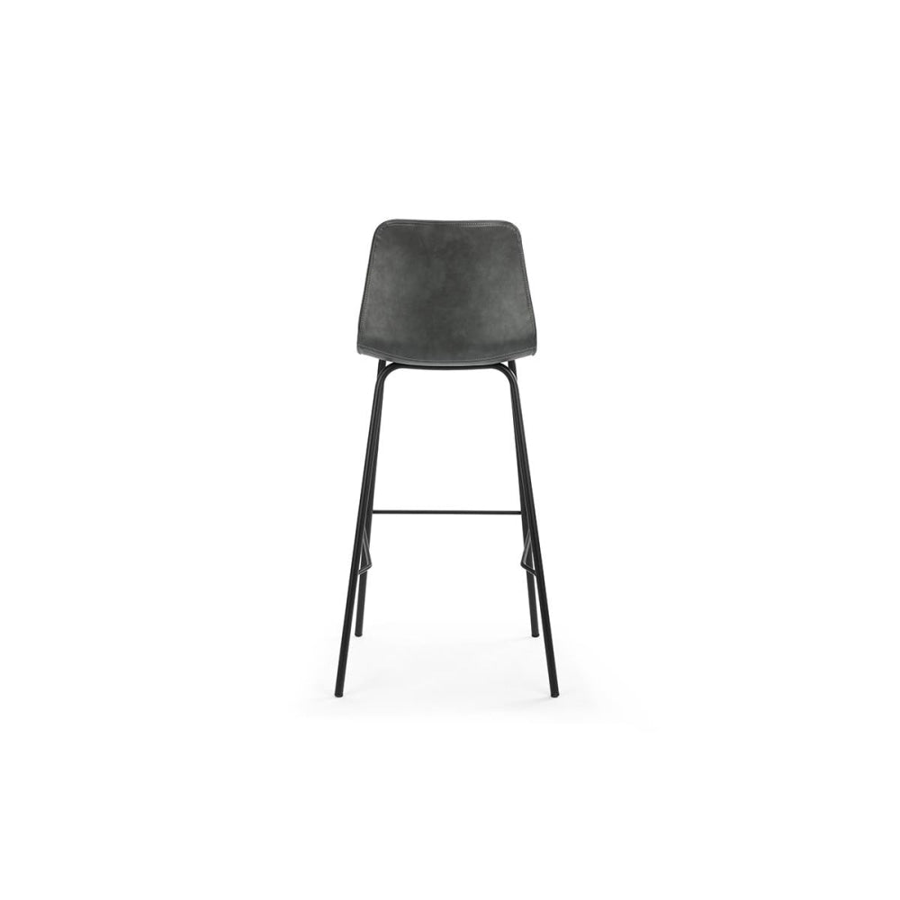 Set of 2 Emerson High Back PU Kitchen Counter Bar Stools - Charcoal Stool Fast shipping On sale