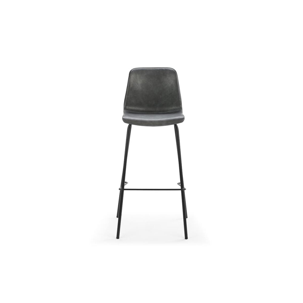 Set of 2 Emerson High Back PU Kitchen Counter Bar Stools - Charcoal Stool Fast shipping On sale