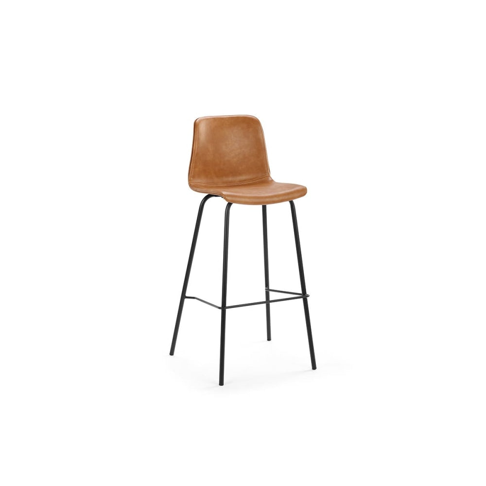 Set of 2 Emerson High Back PU Kitchen Counter Bar Stools - Tan Stool Fast shipping On sale