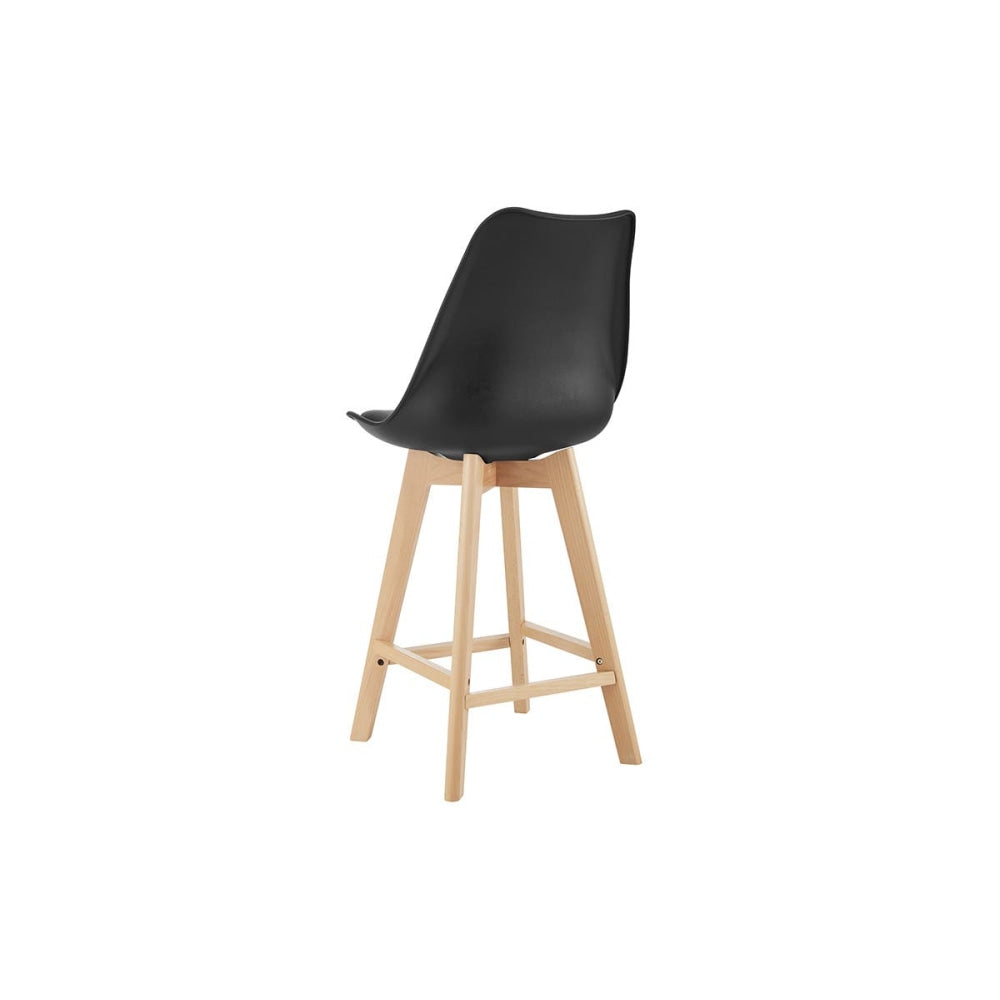 Set of 2 Ester Kitchen Counter Bar Stools - Black/Beech Black Stool Fast shipping On sale
