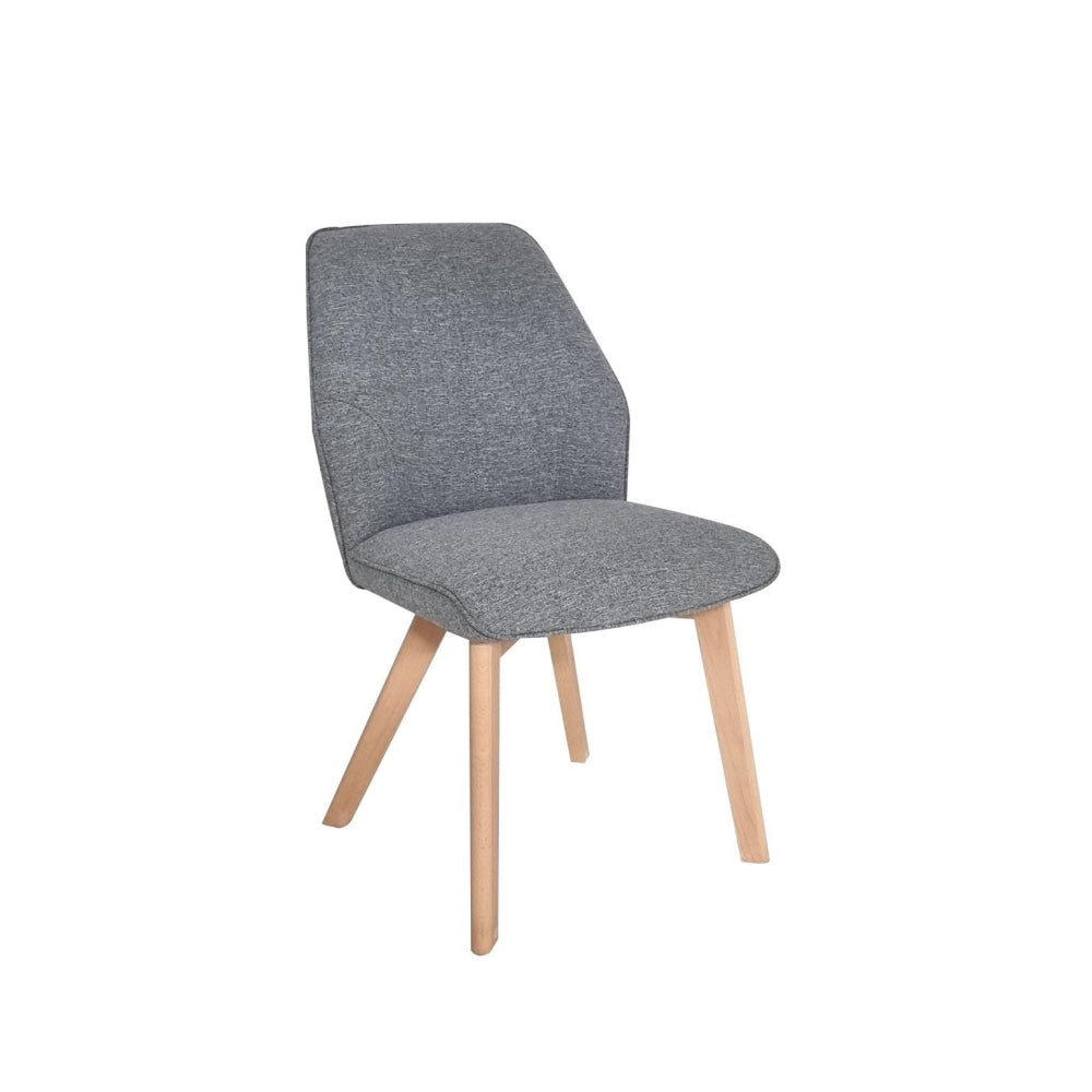 Set Of 2 Felix Fabric Kitchen Dining Chair W/ Solid Wood Legs - Grey Fast shipping On sale