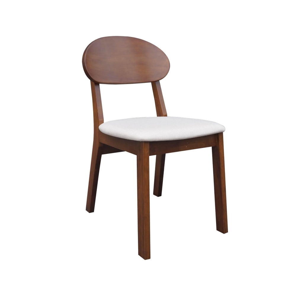 Set Of 2 Fabric Wooden Cafe Kitchen Dining Chair - Walnut Fast shipping On sale