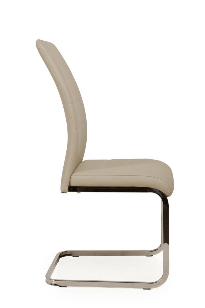 Set of 2 Giara Faux Leather Dining Chair Chrome Legs - Cappuccino Fast shipping On sale
