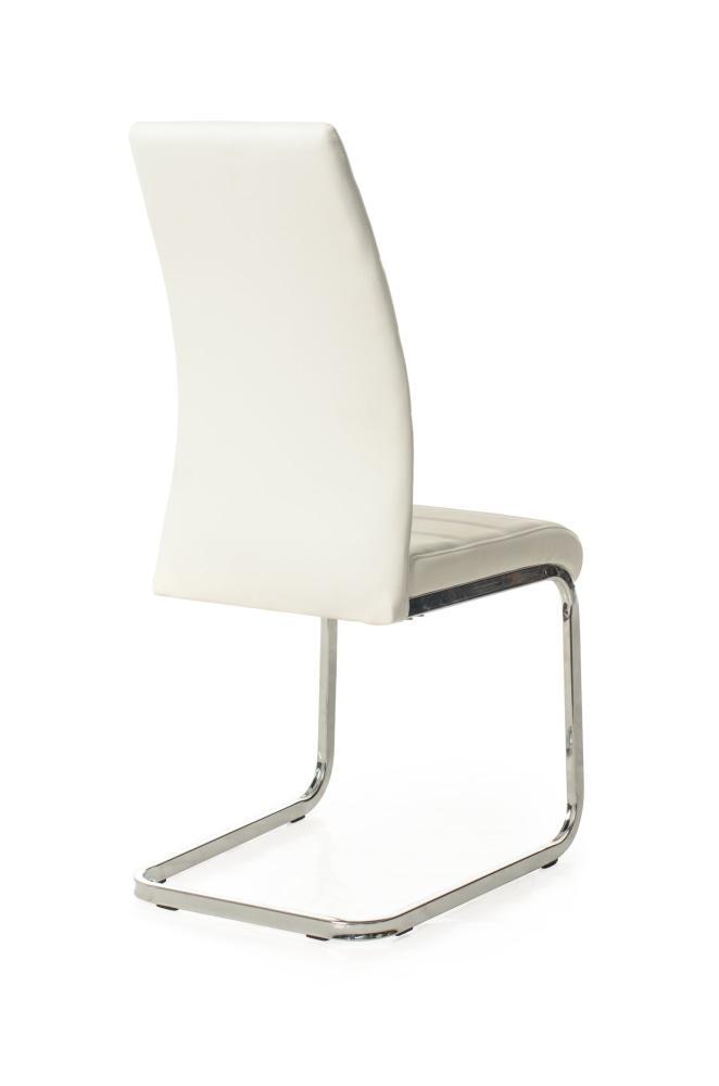 Set of 2 Giara Faux Leather Dining Chair Chrome Legs - White Fast shipping On sale
