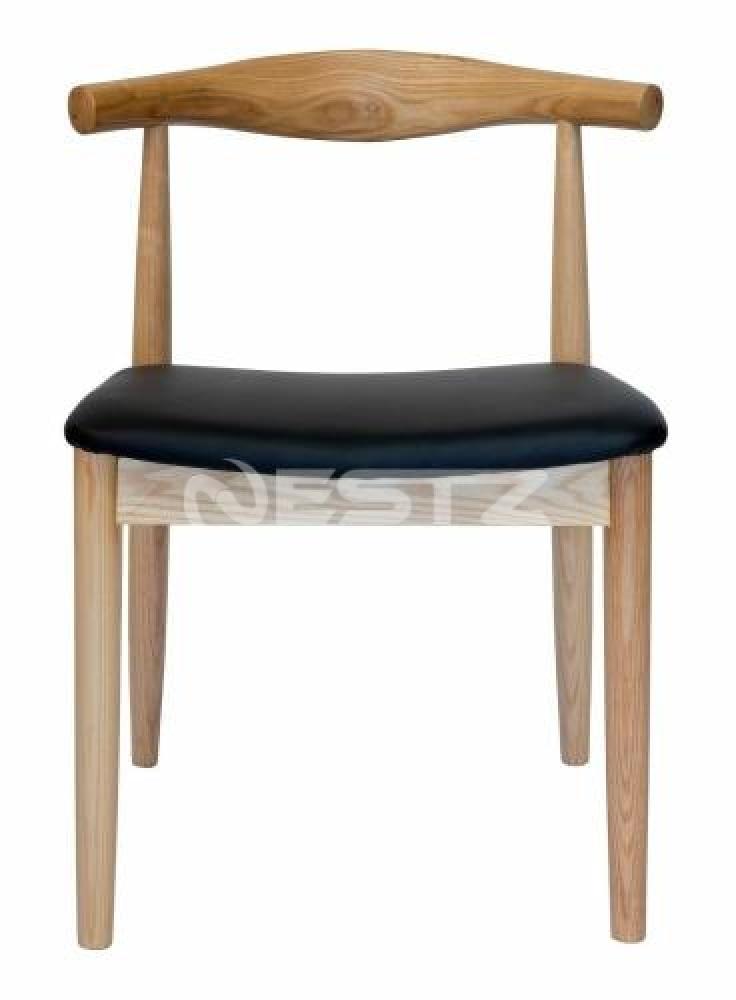 Set of 2 - Hans Wegner Replica CH20 Elbow Dining Chair - Natural Frame - Black Fast shipping On sale