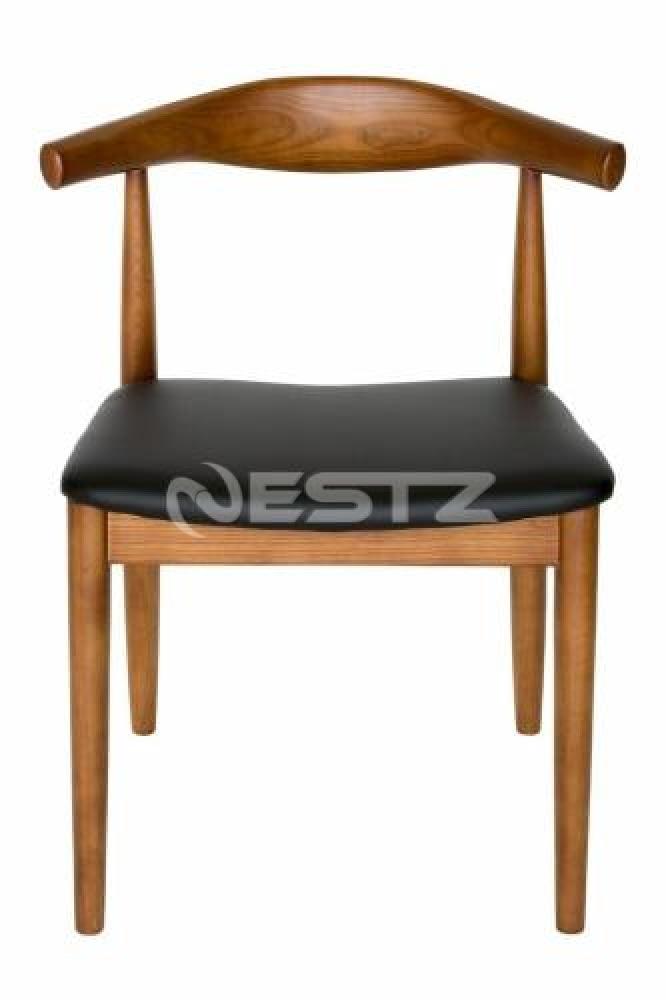 Set of 2 - Hans Wegner Replica CH20 Elbow Dining Chair - Walnut Frame - Black Fast shipping On sale