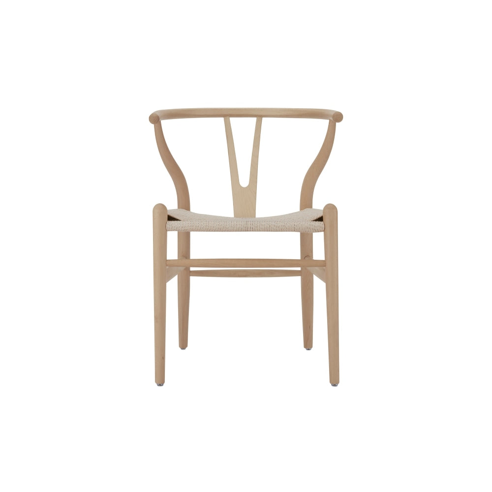 Set of 2 Hans Wegner Replica Wishbone Kitchen Dining Chair - Oak Wood/Natural Natural Fast shipping On sale