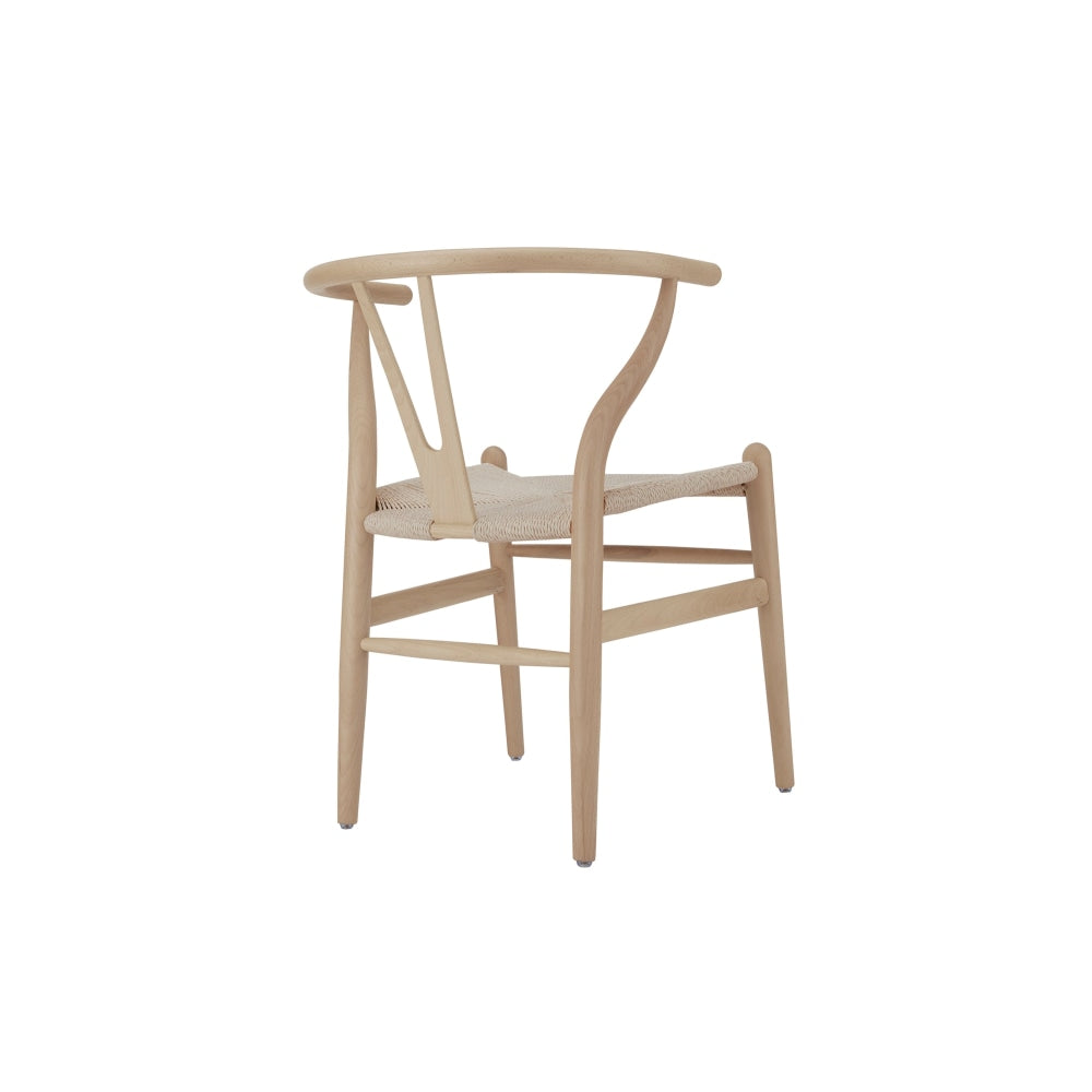Set of 2 Hans Wegner Replica Wishbone Kitchen Dining Chair - Oak Wood/Natural Natural Fast shipping On sale