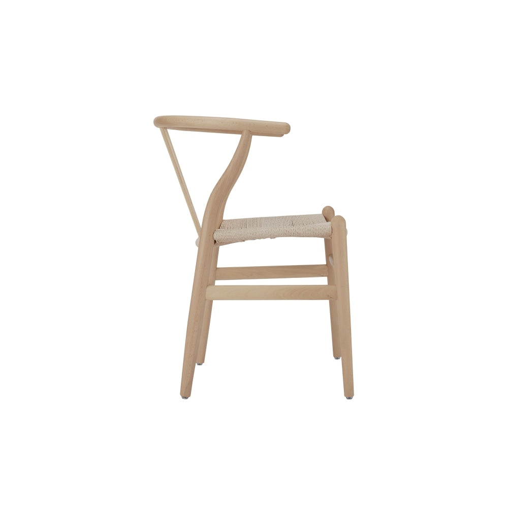 Set of 2 Hans Wegner Replica Wishbone Kitchen Dining Chair - Oak Wood/Natural Natural Fast shipping On sale