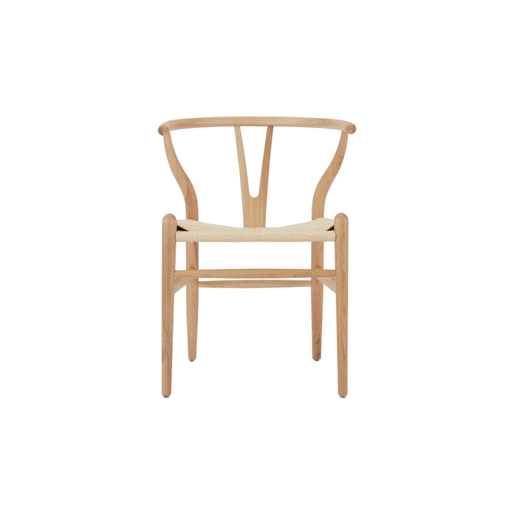 Set of 2 Hans Wegner Replica Wishbone Kitchen Dining Chairs - Beech Wood/Natural Beige Chair Fast shipping On sale