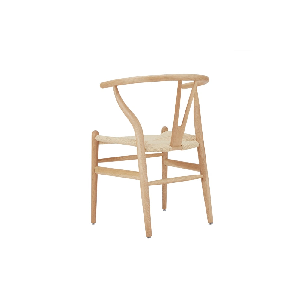 Set of 2 Hans Wegner Replica Wishbone Kitchen Dining Chairs - Beech Wood/Natural Beige Chair Fast shipping On sale