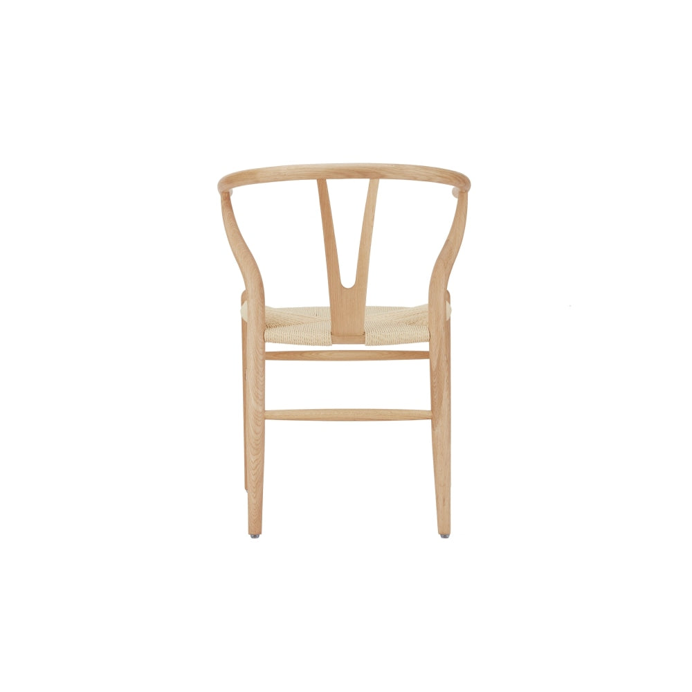 Set of 2 Hans Wegner Replica Wishbone Kitchen Dining Chairs - Beech Wood/Natural Beige Chair Fast shipping On sale