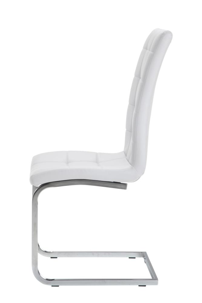 Set of 2 Hanson Faux Leather Dining Chair - Chrome Legs - White Fast shipping On sale