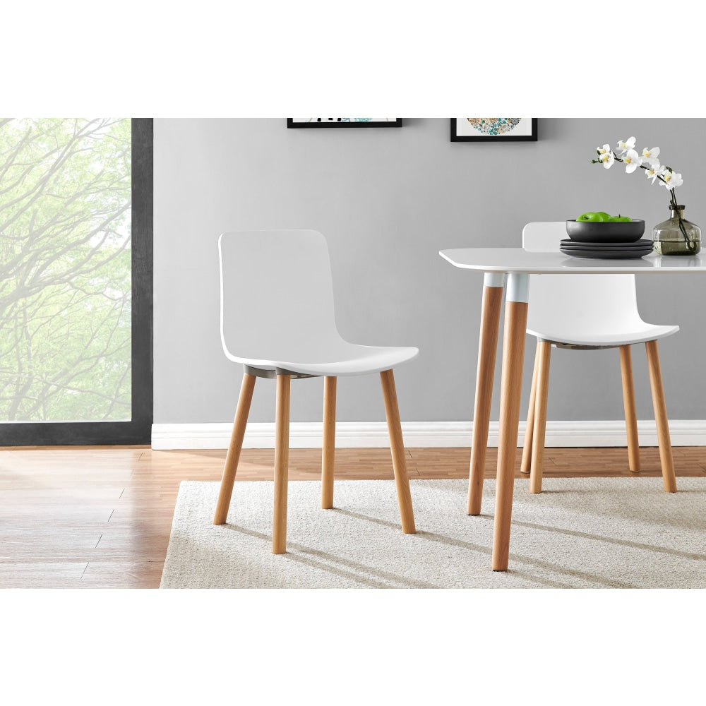 Set of 2 Jasper Morrison Replica Hal Kitchen Dining Side Chairs - White Chair Fast shipping On sale