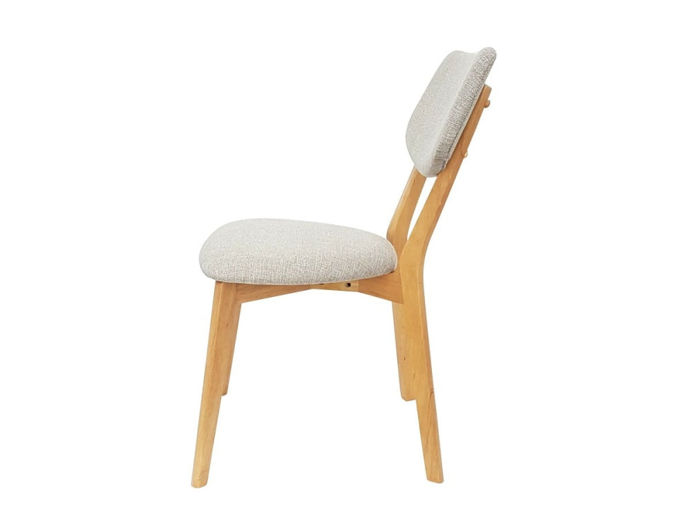 Set Of 2 - Jelly Bean Scandinavian Fabric Wooden Dining Chair - Sand Fast shipping On sale