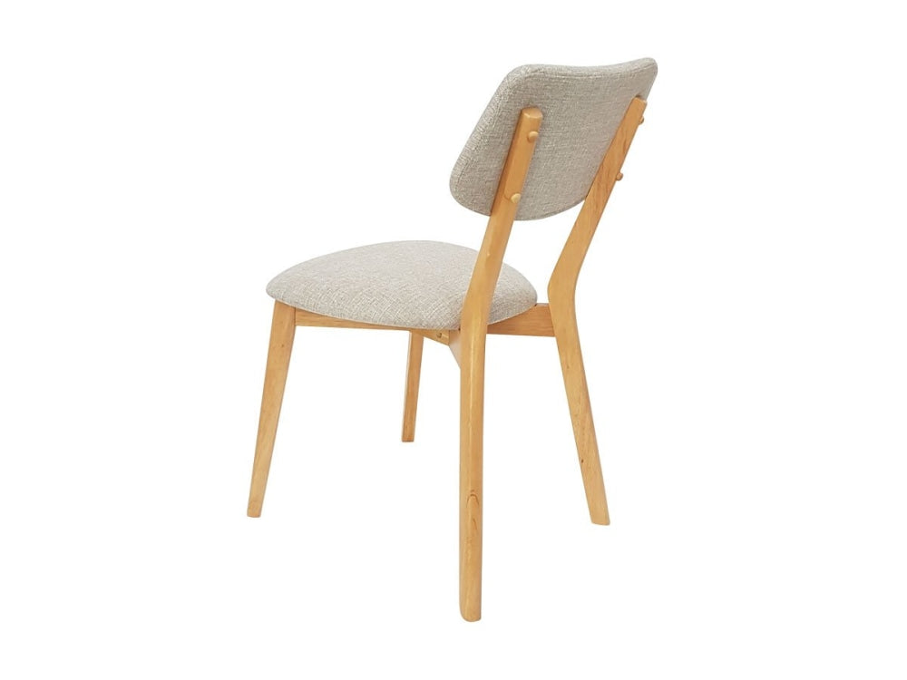 Set Of 2 - Jelly Bean Scandinavian Fabric Wooden Dining Chair - Sand Fast shipping On sale