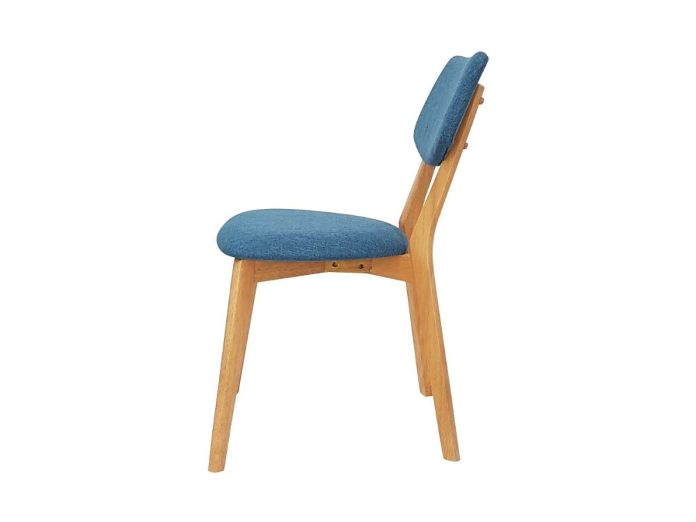 Set Of 2 - Jelly Bean Scandinavian Fabric Wooden Dining Chair - Teal Fast shipping On sale