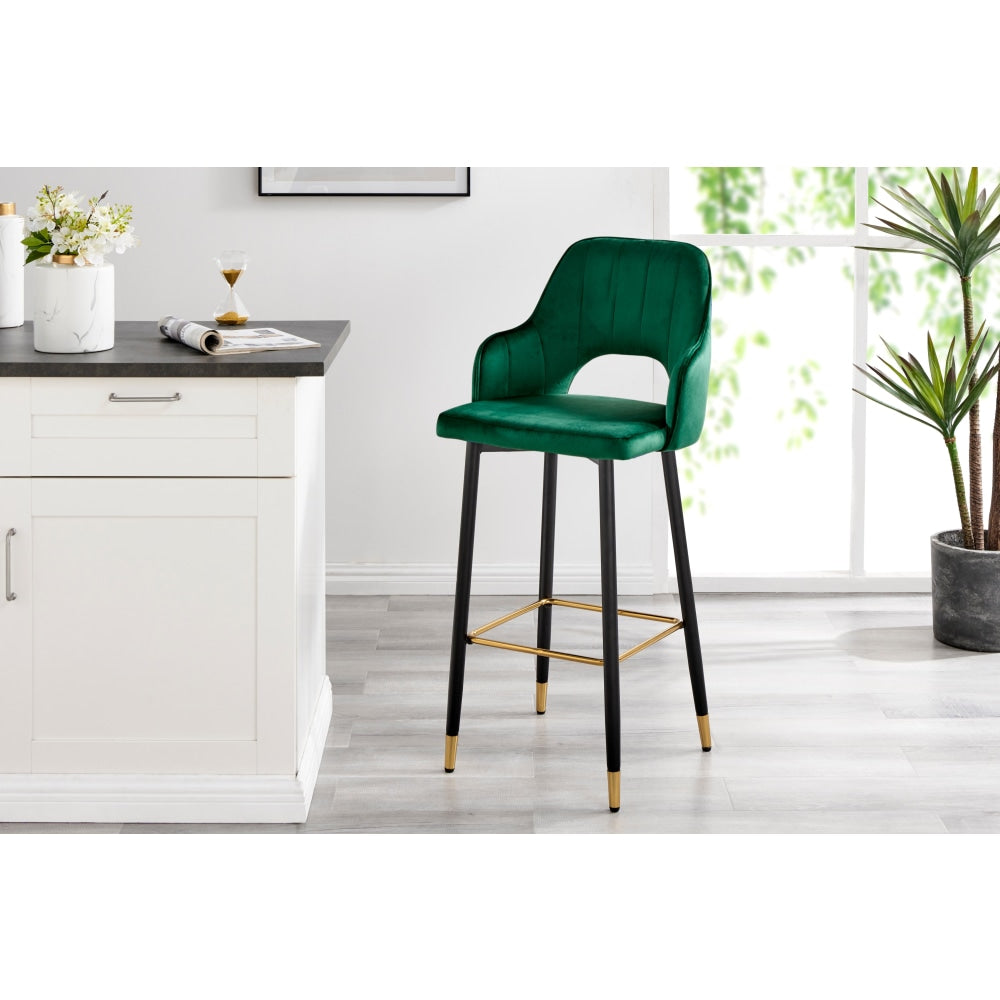 Set of 2 Jordyn Kitchen Counter Bar Stools - Emerald Stool Fast shipping On sale