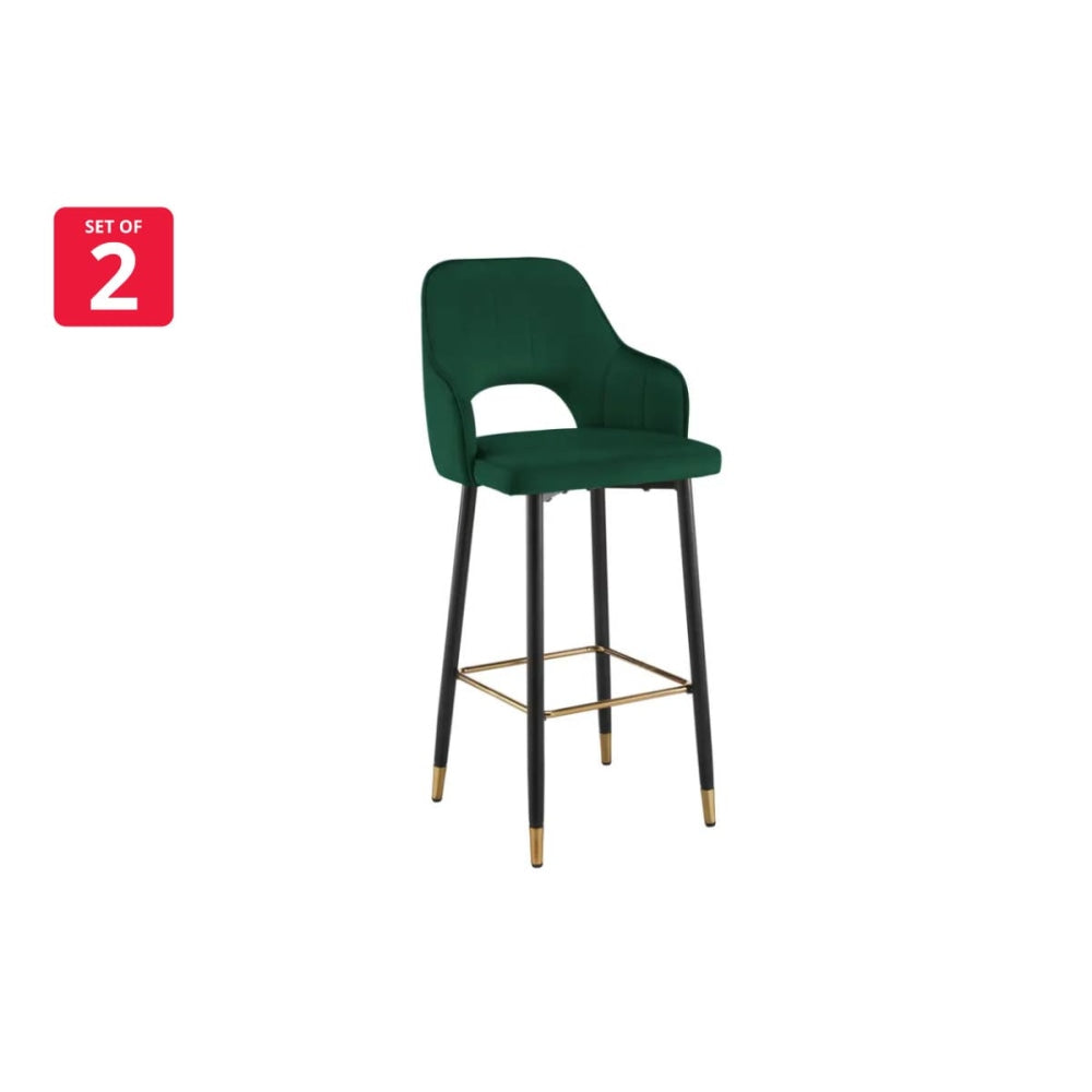 Set of 2 Jordyn Kitchen Counter Bar Stools - Emerald Stool Fast shipping On sale