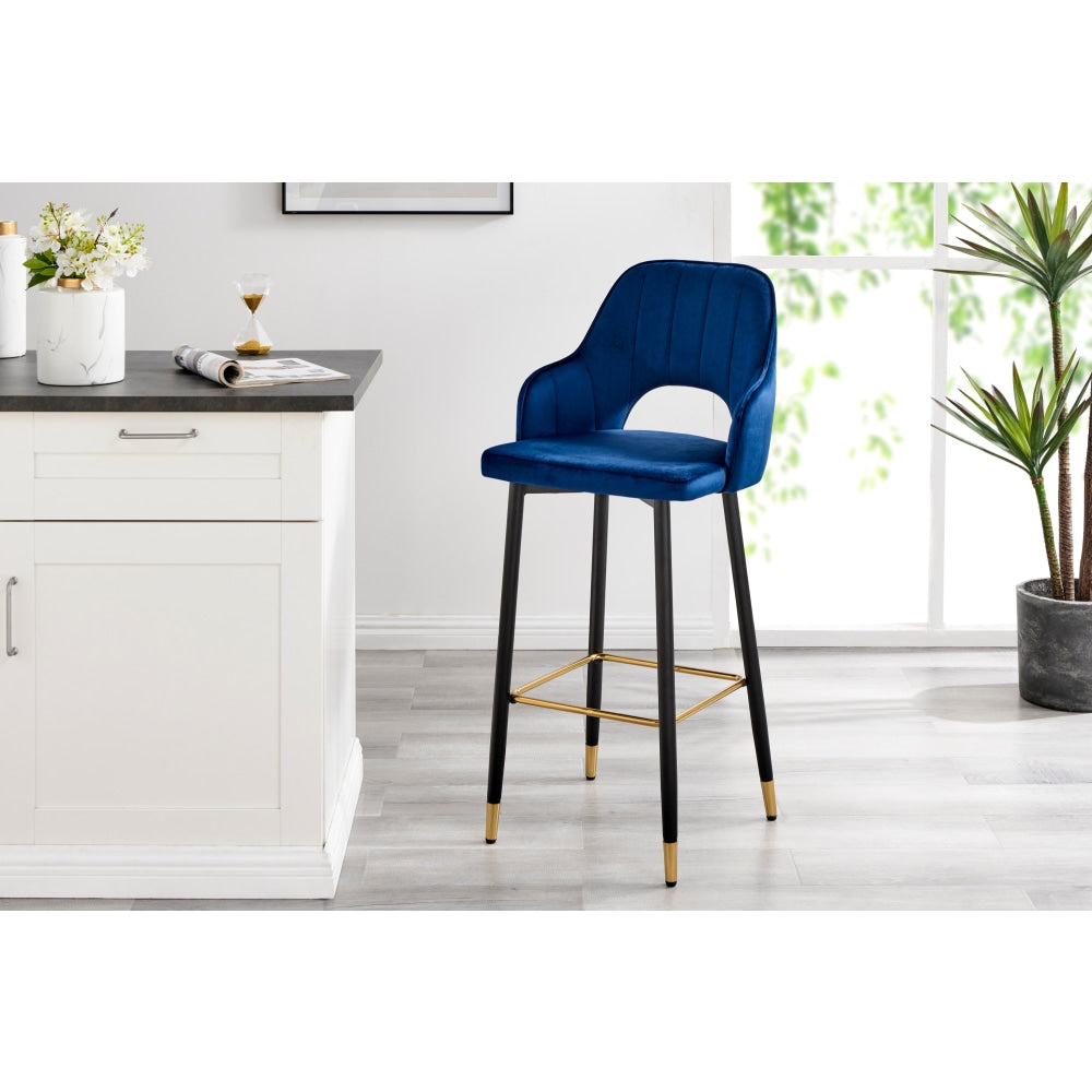 Set of 2 Jordyn Kitchen Counter Bar Stools - Navy Stool Fast shipping On sale