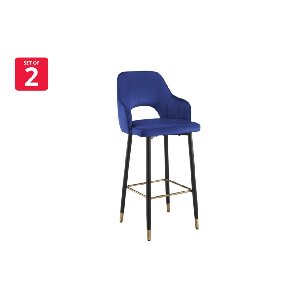 Set of 2 Jordyn Kitchen Counter Bar Stools - Navy Stool Fast shipping On sale