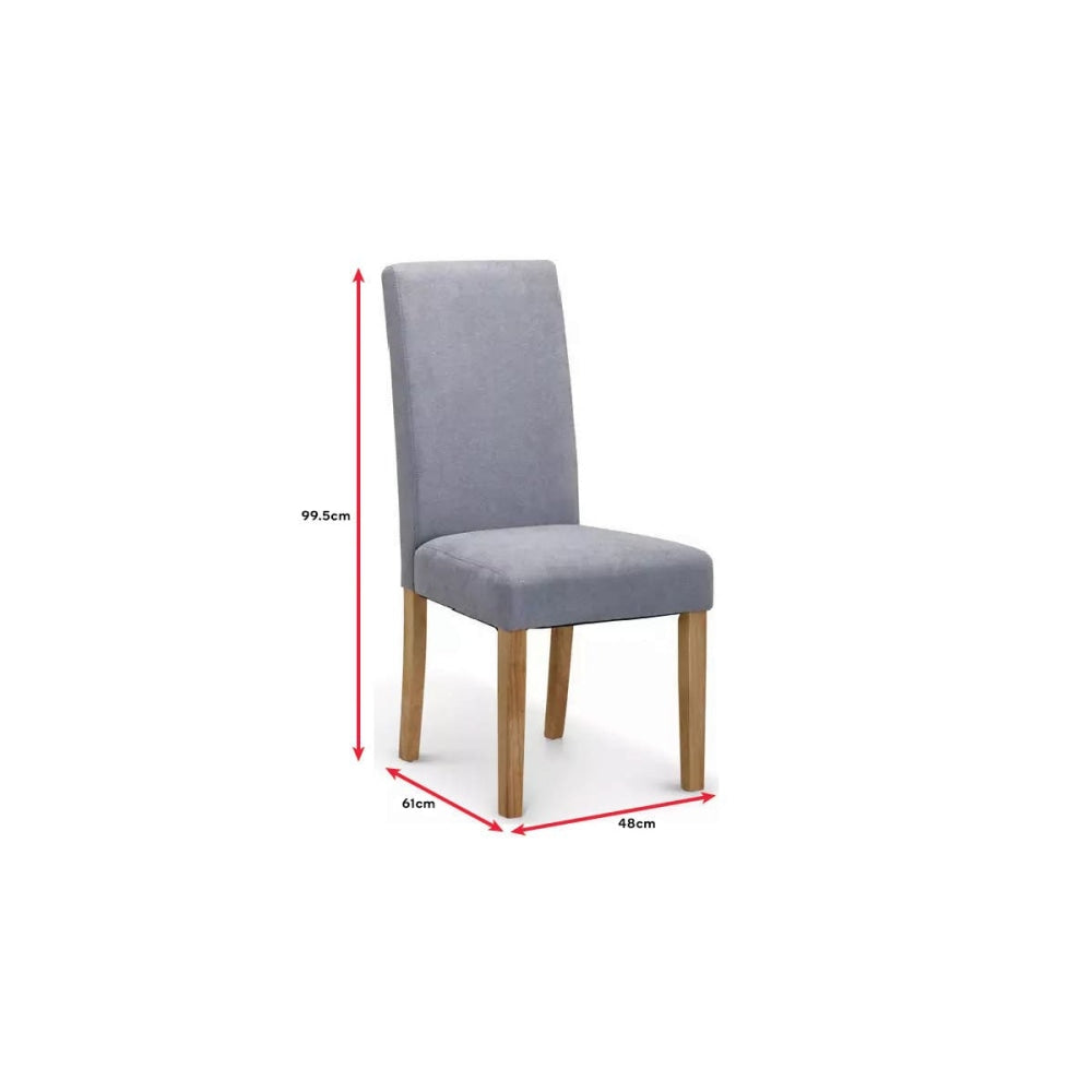 Set of 2 Kyran Fabric Kitchen Dining Chairs - Ash Grey Chair Fast shipping On sale