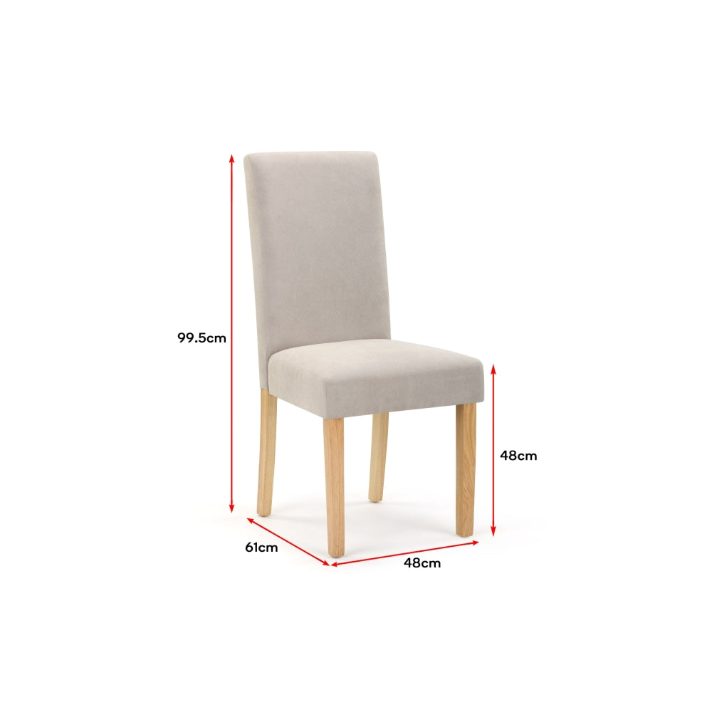 Set of 2 Kyran Fabric Kitchen Dining Chairs - Beige Chair Fast shipping On sale