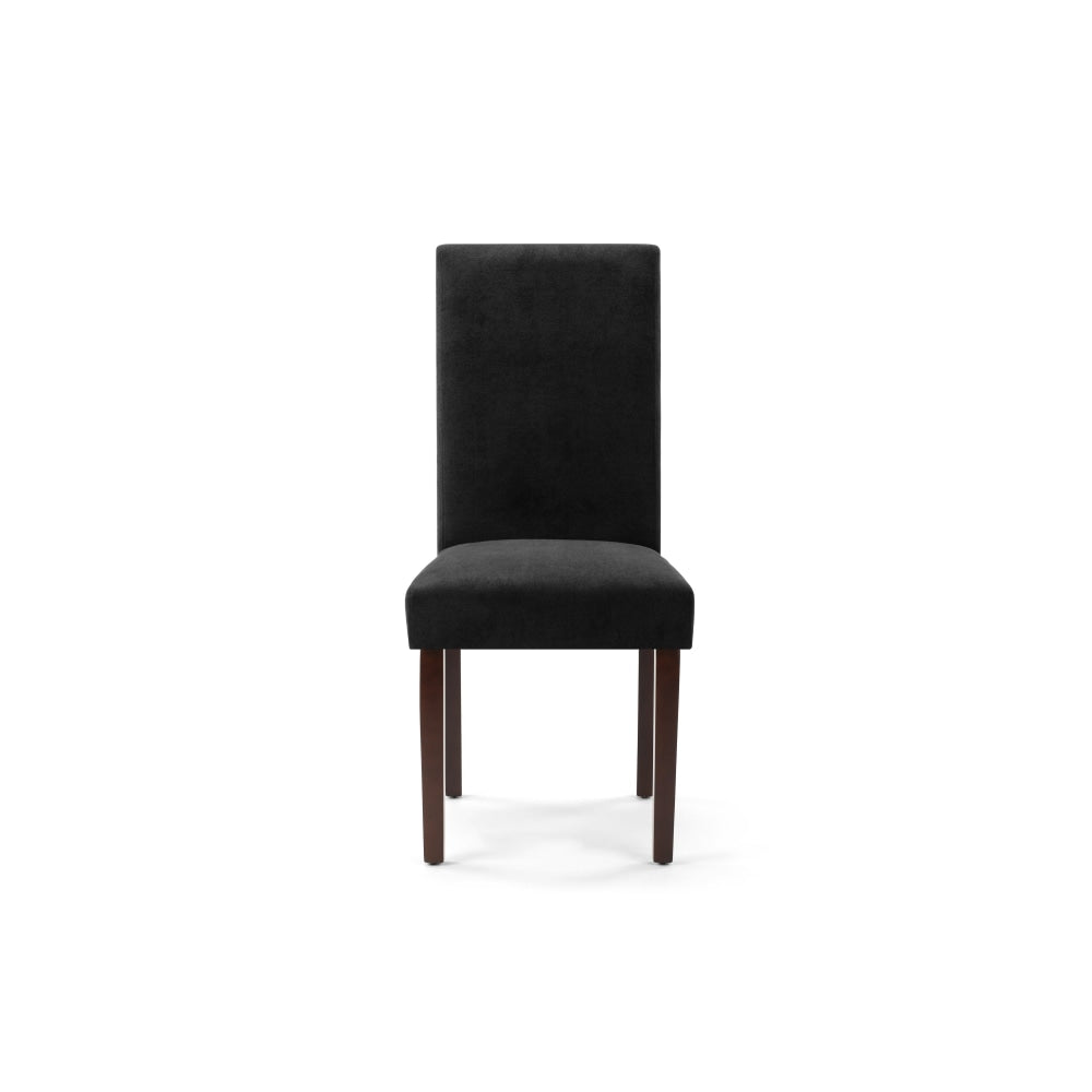 Set of 2 Kyran Fabric Kitchen Dining Chairs - Black Chair Fast shipping On sale