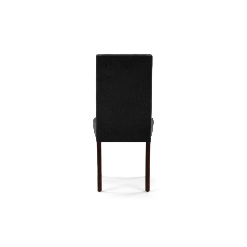 Set of 2 Kyran Fabric Kitchen Dining Chairs - Black Chair Fast shipping On sale