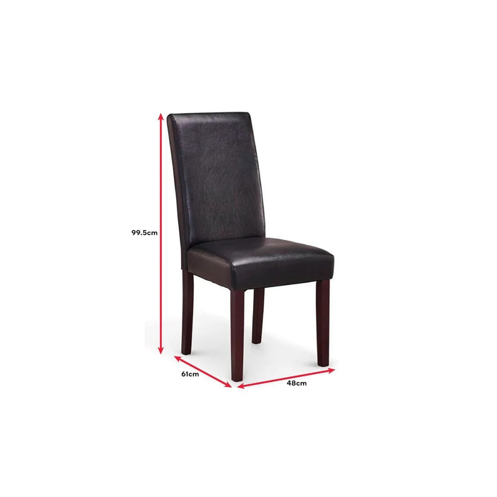 Set of 2 Kyran PU Leather Kitchen Dining Chairs - Black Chair Fast shipping On sale