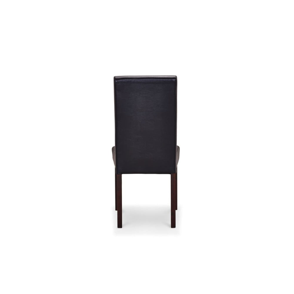 Set of 2 Kyran PU Leather Kitchen Dining Chairs - Black Chair Fast shipping On sale