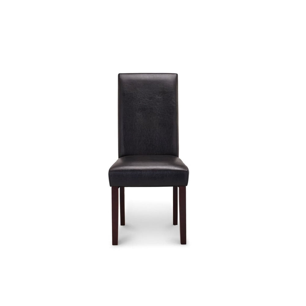 Set of 2 Kyran PU Leather Kitchen Dining Chairs - Black Chair Fast shipping On sale